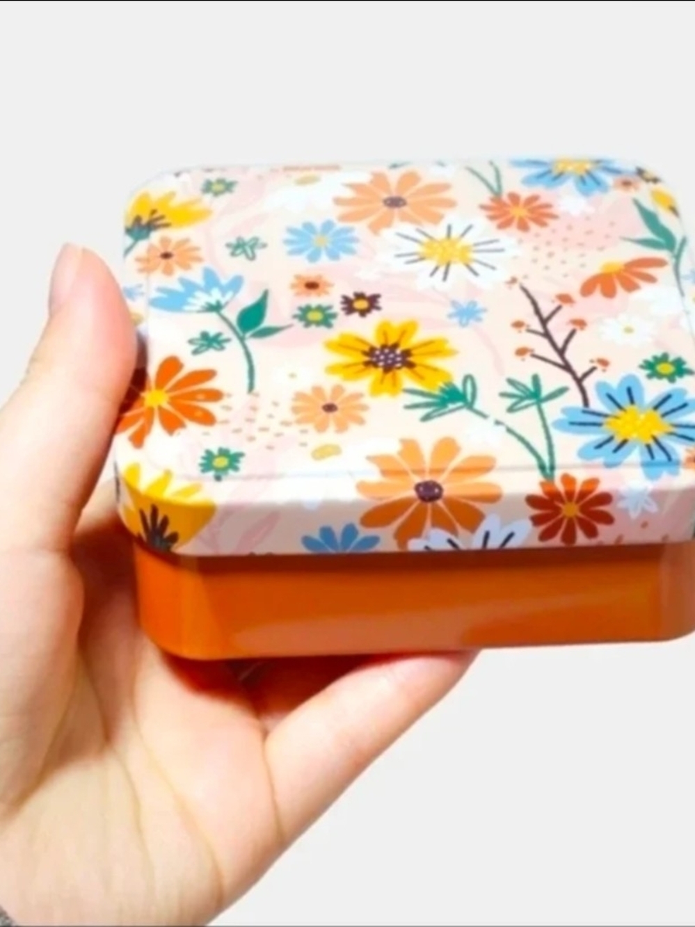 Retro Floral Decorative Square Tin Box BNIB